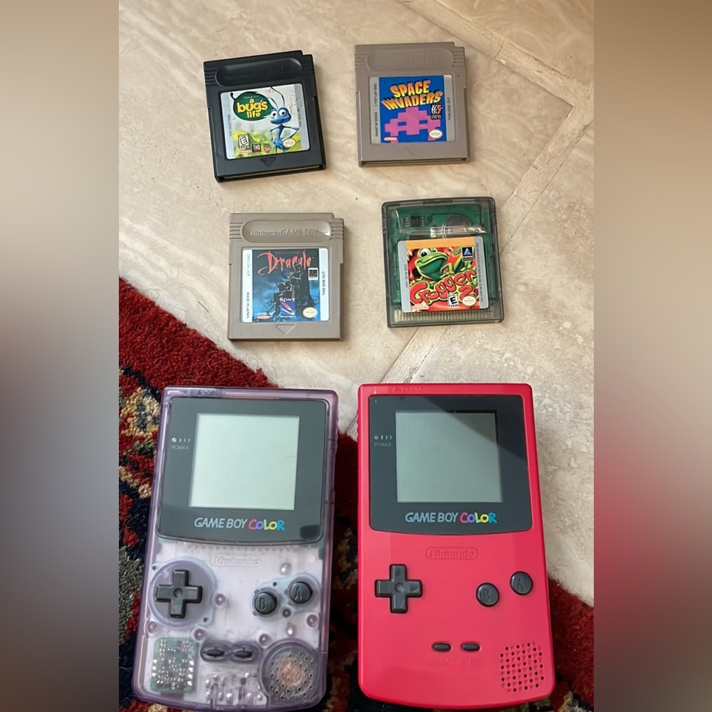Pink and purple gameboy color